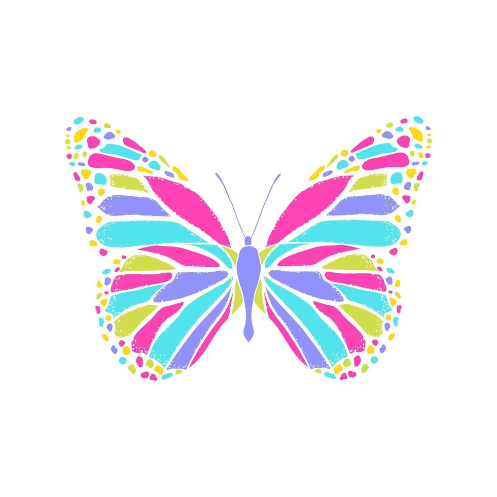 Colorful butterfly on white background. vector