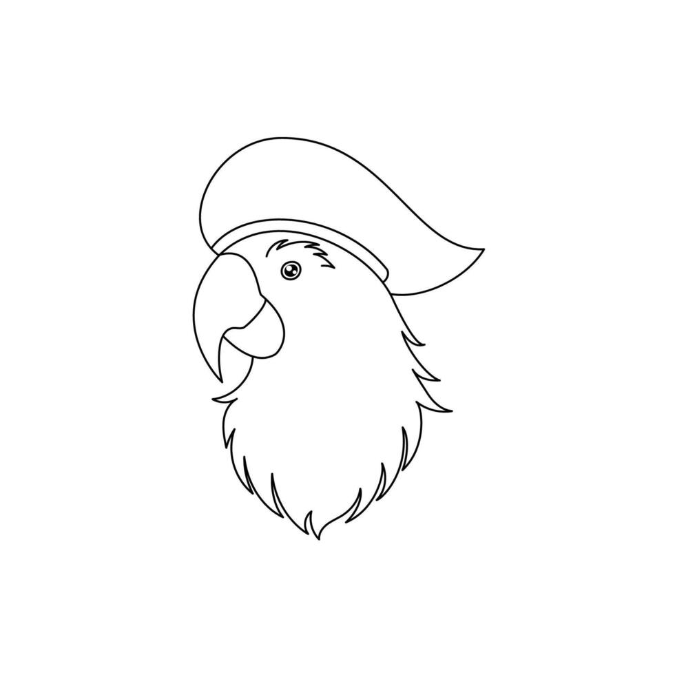 An icon of a cockatoo parrot wearing a pirate hat. vector