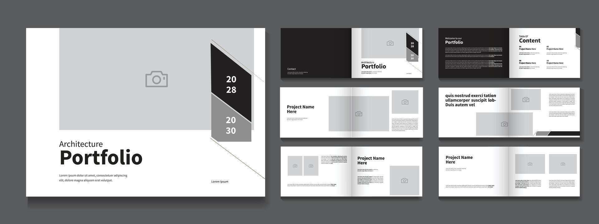 Portfolio Design Template or Architecture Portfolio Landscape vector
