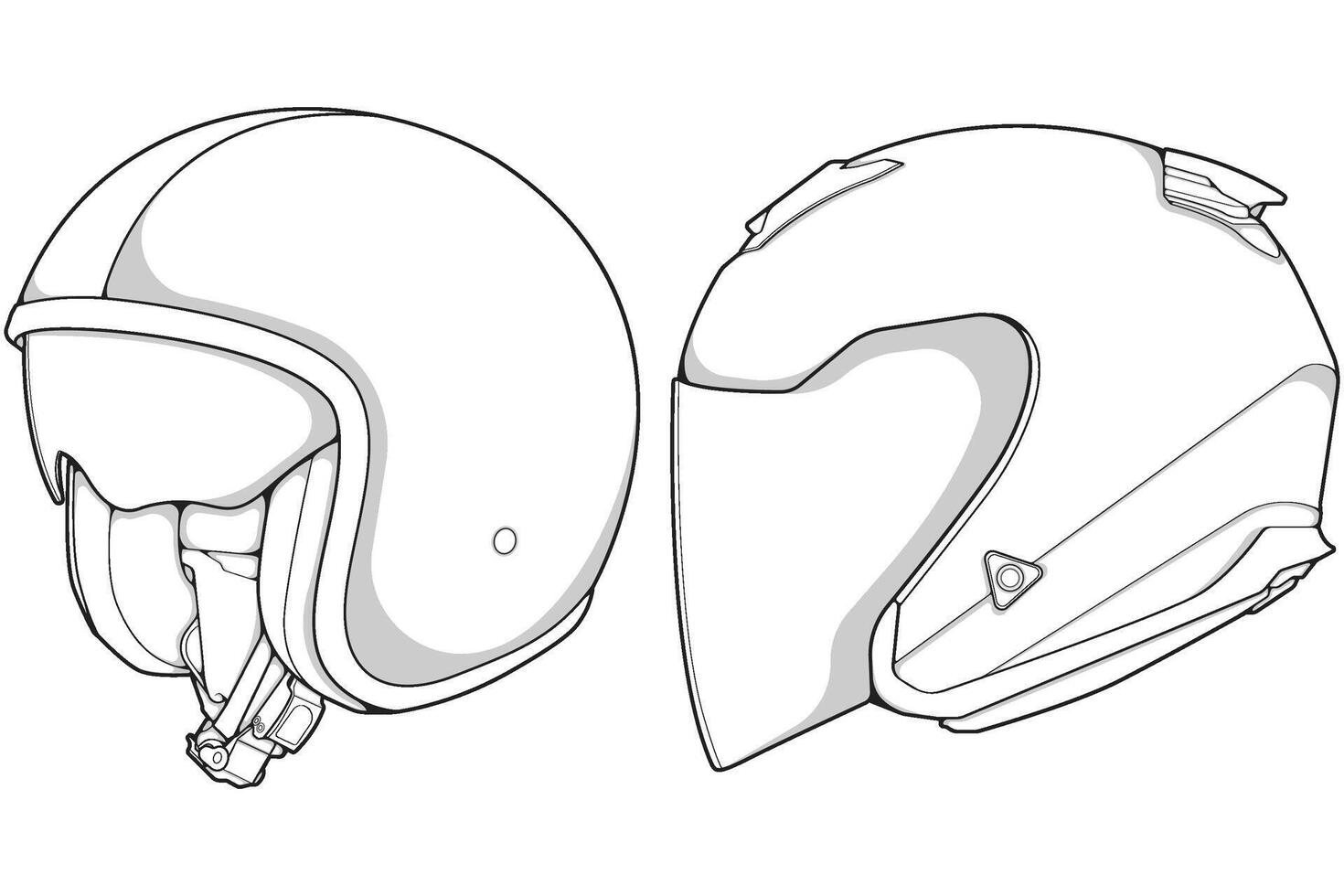 Bundling set template helmet half face line art. helmet illustration line art. vector