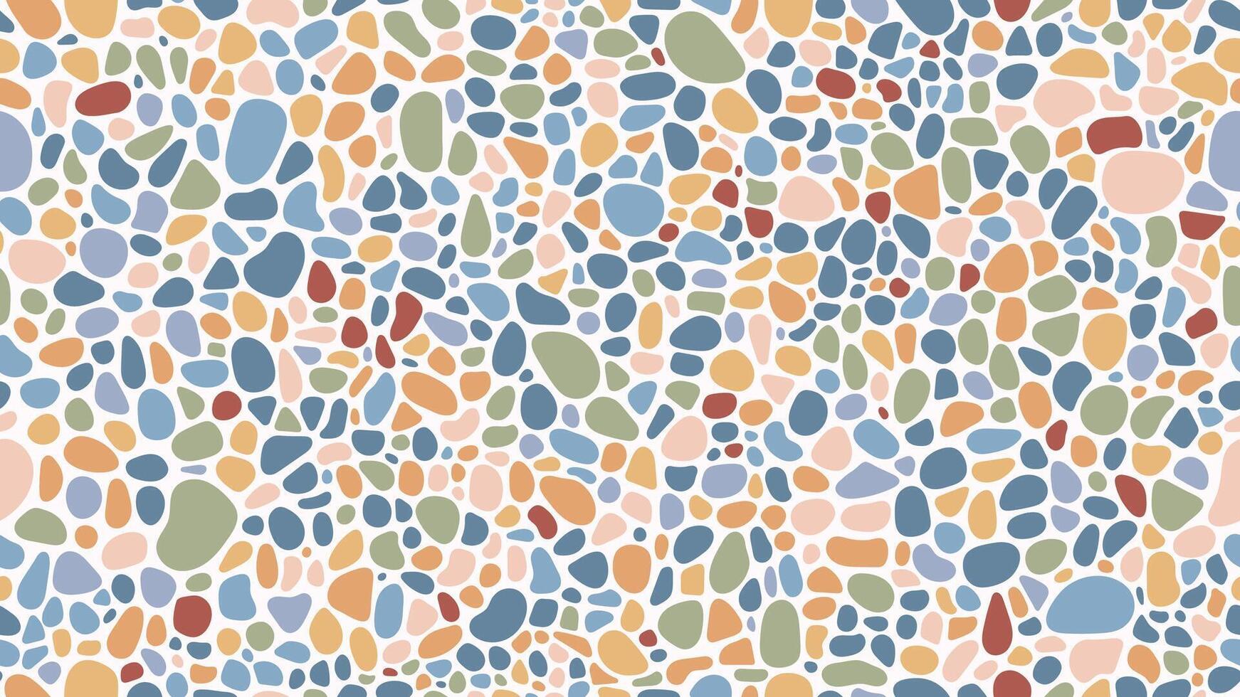 Pebble and gravel mosaic stone pattern background vector