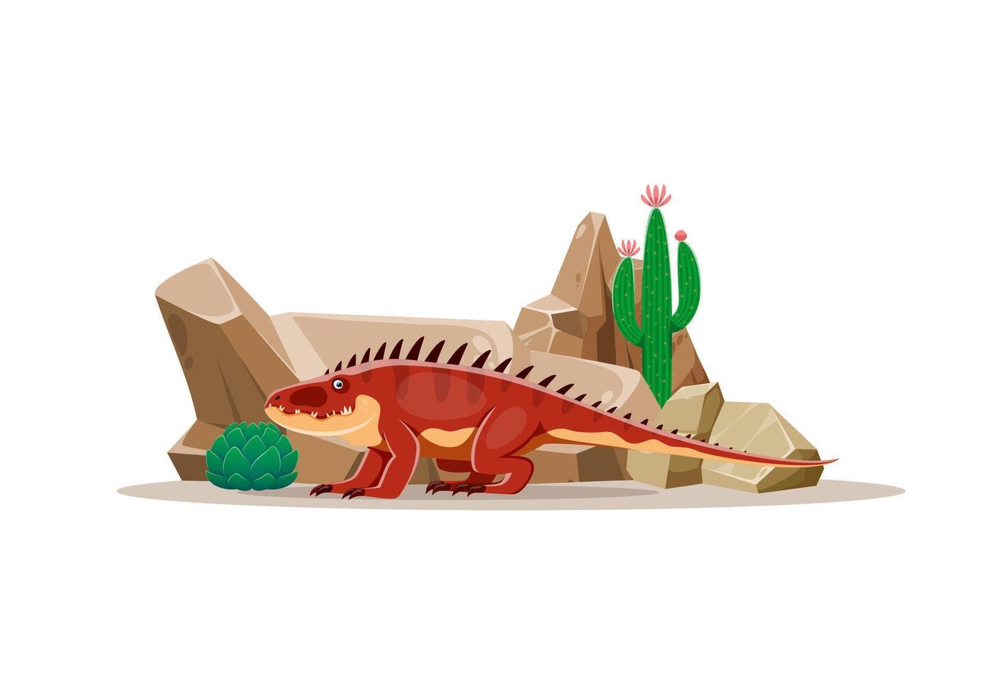 Cartoon Shansisuchus dinosaur funny character vector
