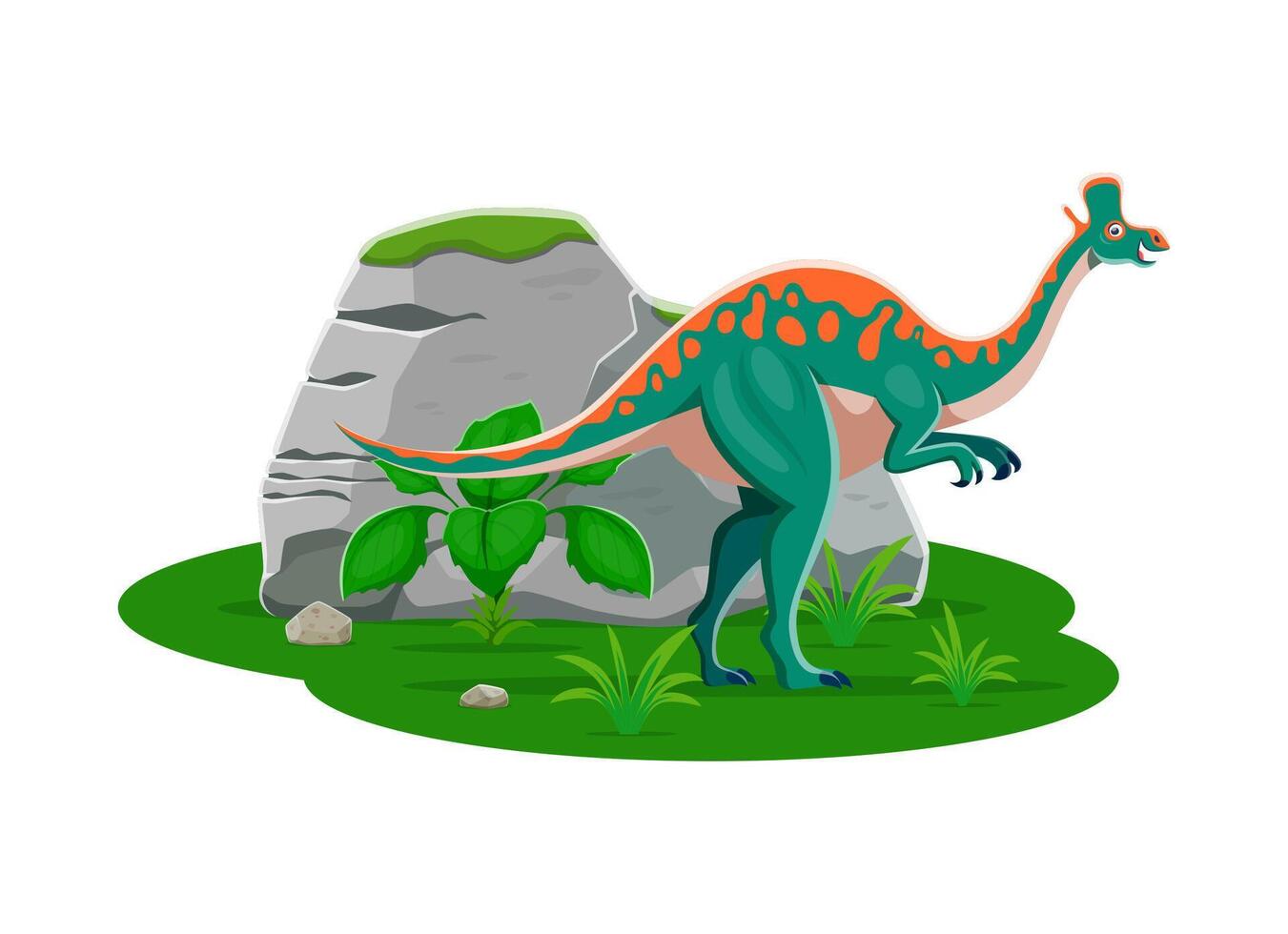 Lambeosaurus prehistoric dino reptile character vector