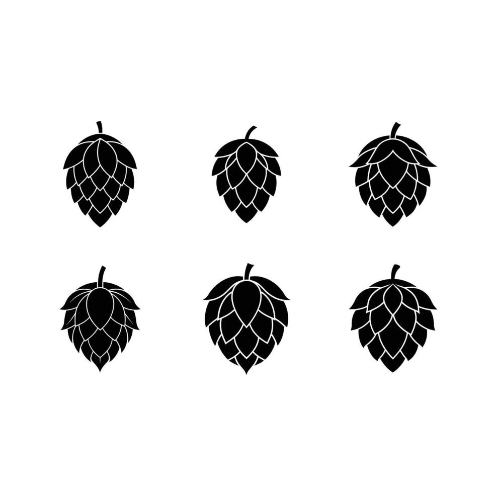 Hop Icon and Linocut Silhouette Design vector