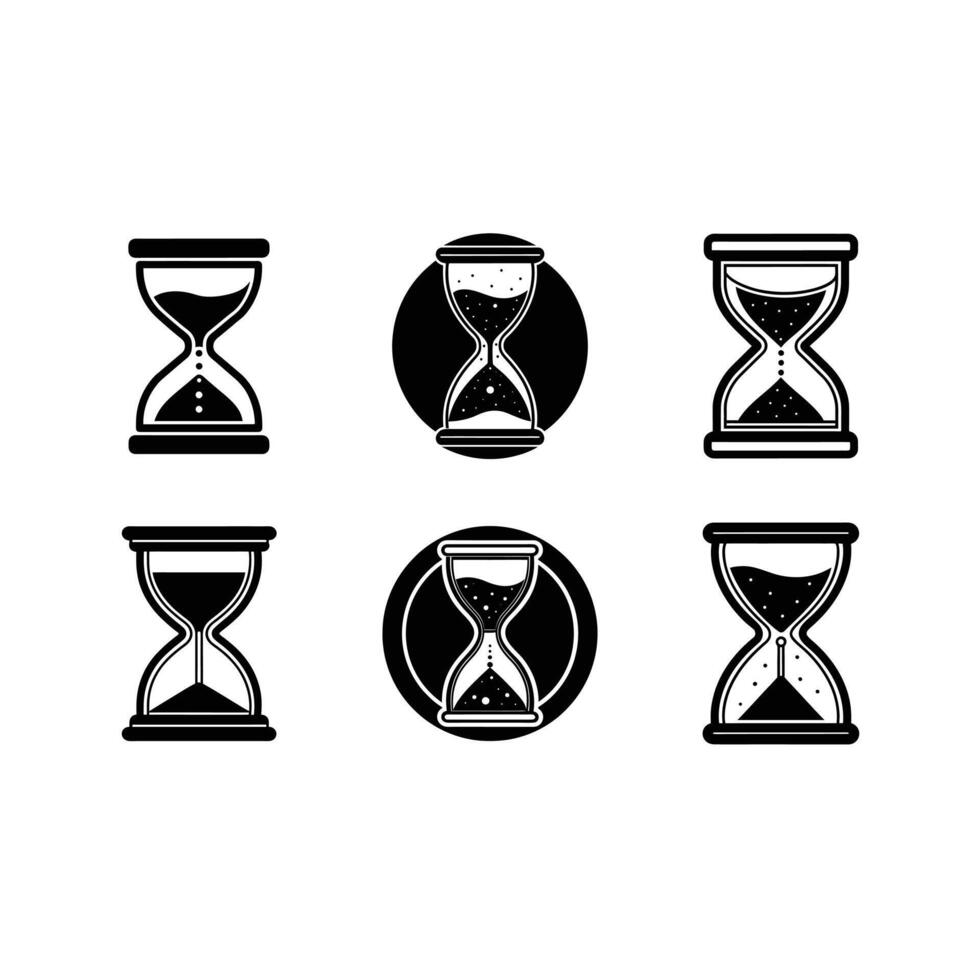 Time Ticker and Linocut Silhouette Design vector