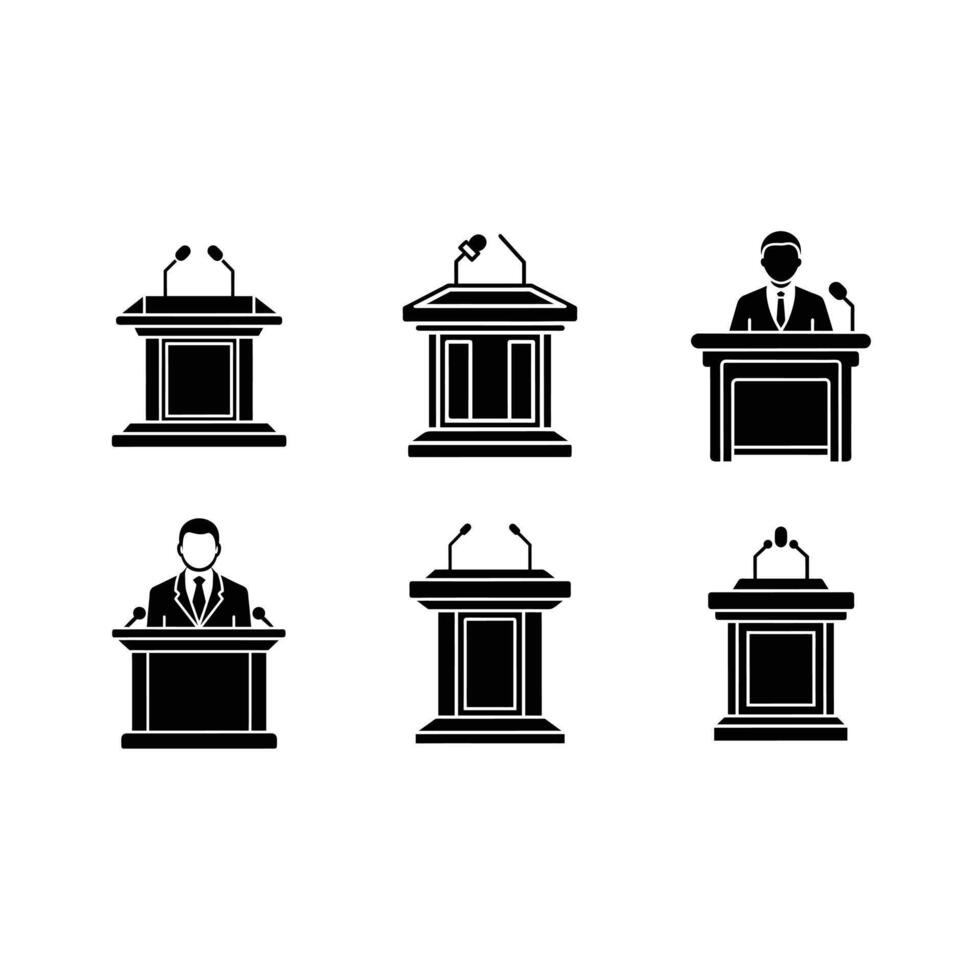 Witness Stand Icon - and Linocut Silhouette Design vector