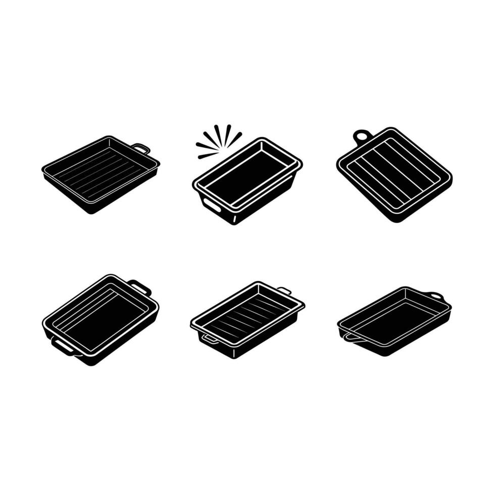 Baking Sheet and Linocut Silhouette Design vector