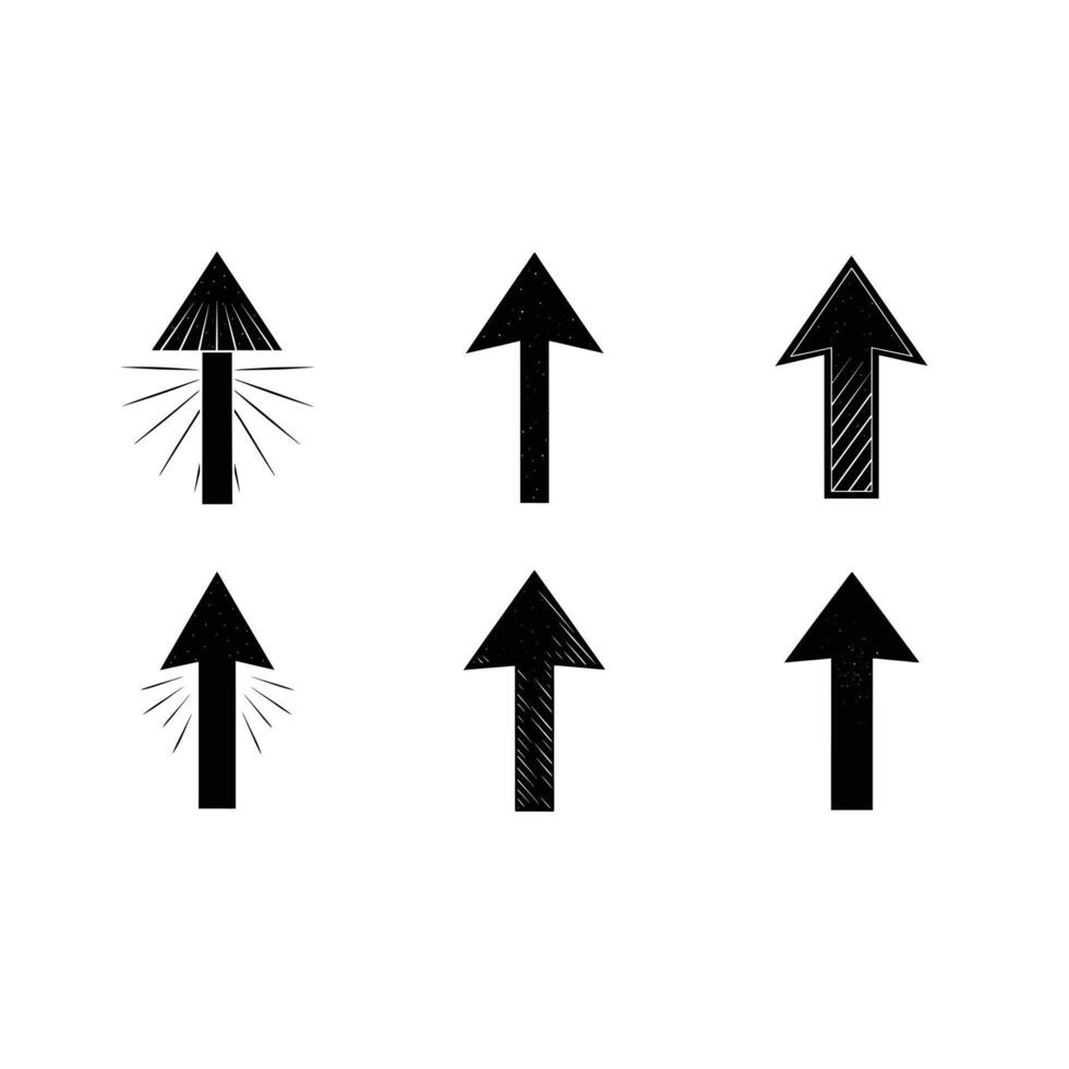 Upward Arrow and Linocut Silhouette Design vector