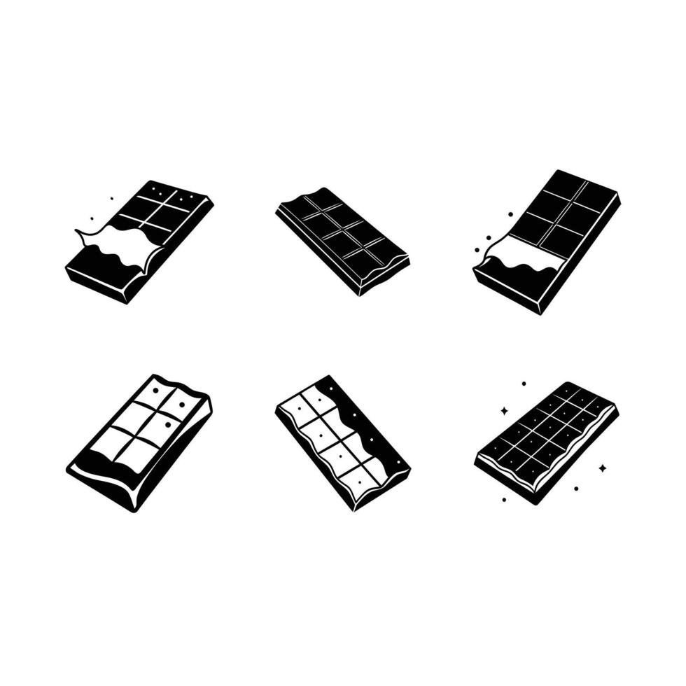 White Chocolate Bar and Linocut Silhouette Design vector