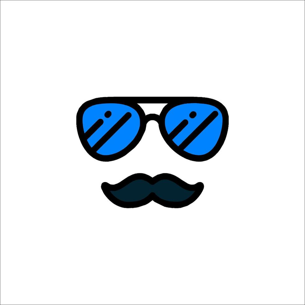 A mustache and sunglasses icon vector