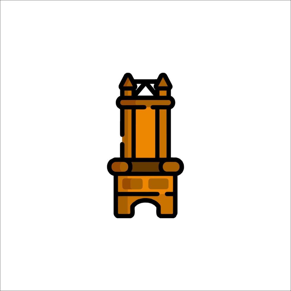 A tower with a clock on top of it vector