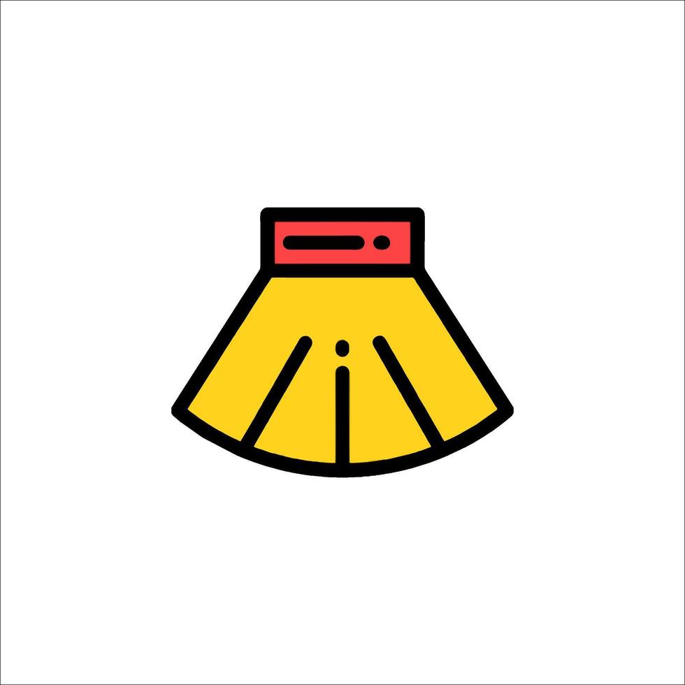 A yellow skirt with red trim on it vector
