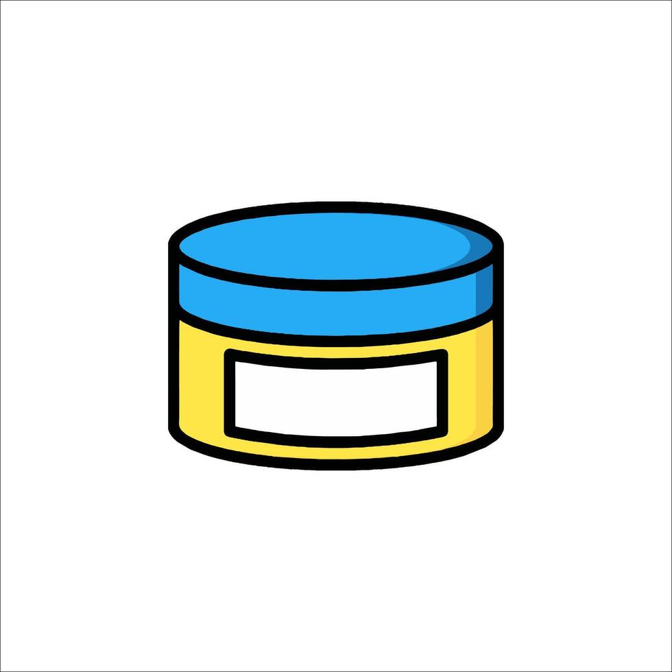 A jar of cream with a label on it vector