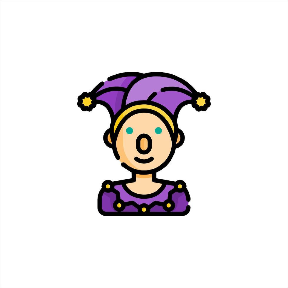 A purple jester icon on a white background vector