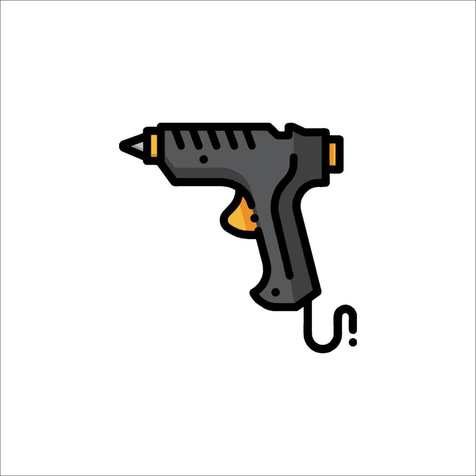 A gun icon with a black and yellow handle vector