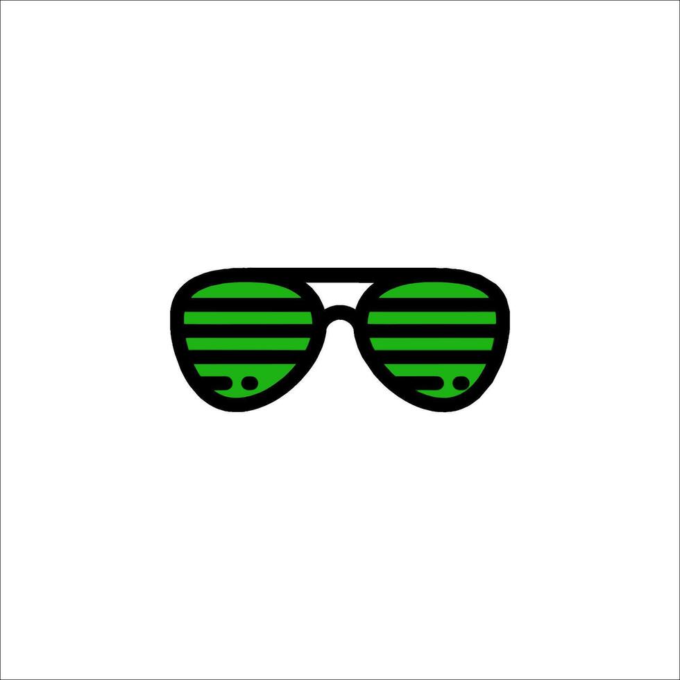 A pair of sunglasses with green stripes vector