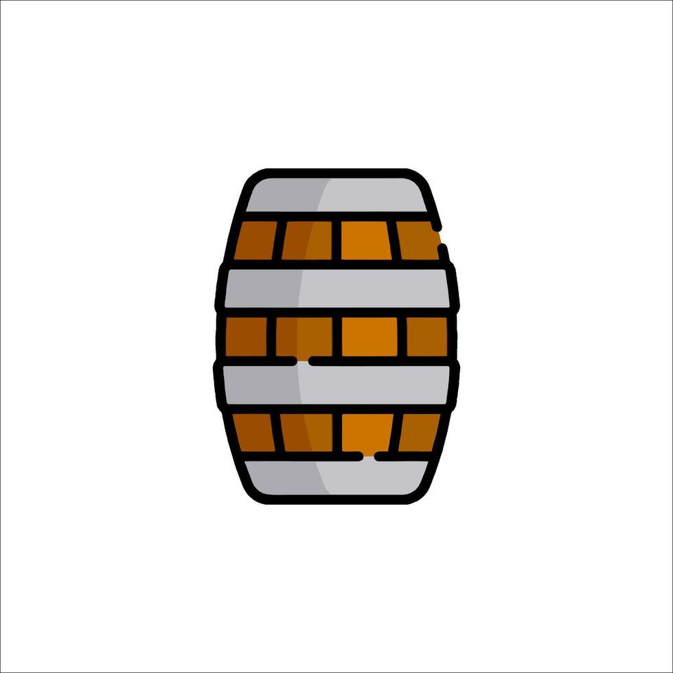 A wooden barrel icon on a white background vector