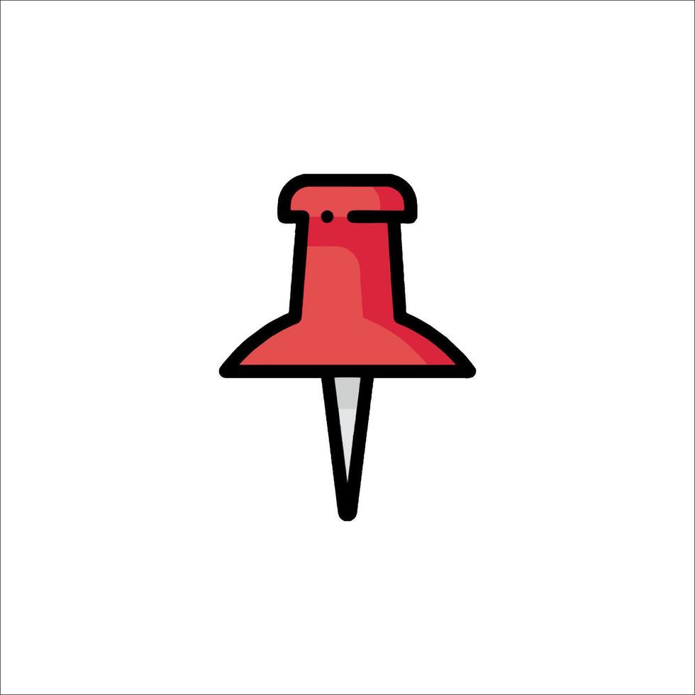 A red pin on a white background vector