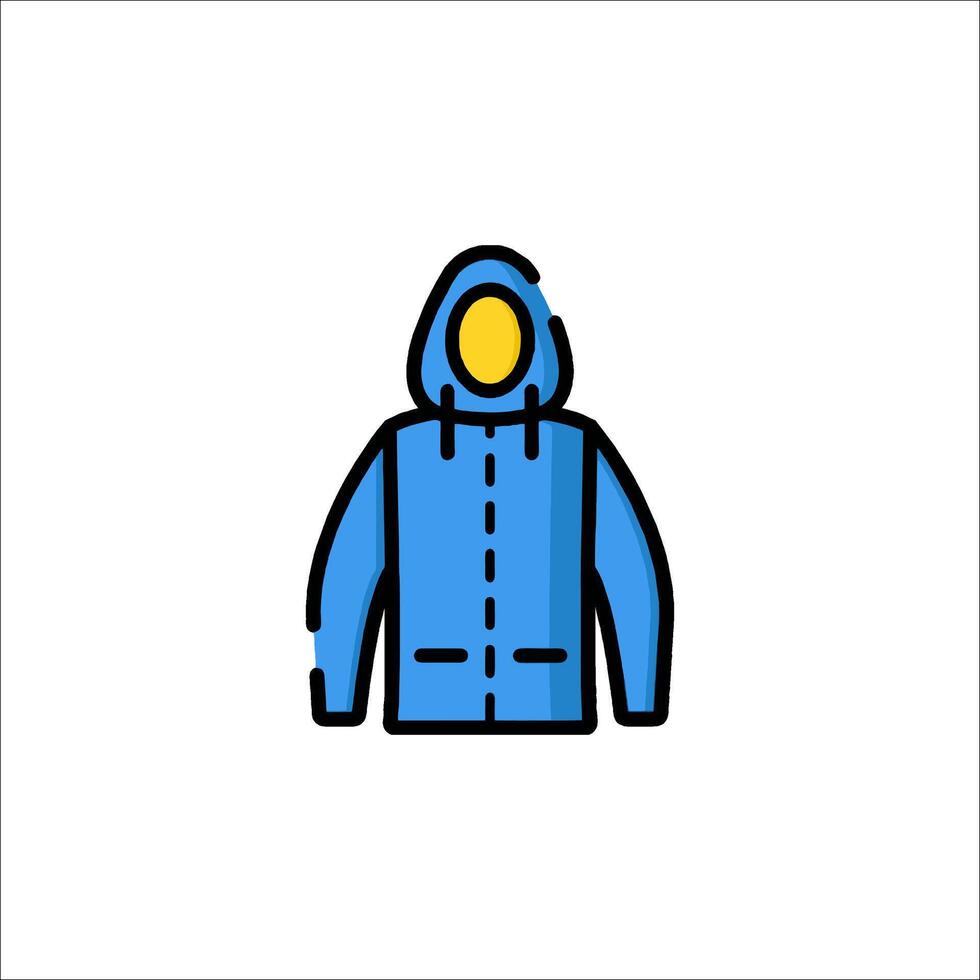 A blue jacket with a hood on it vector