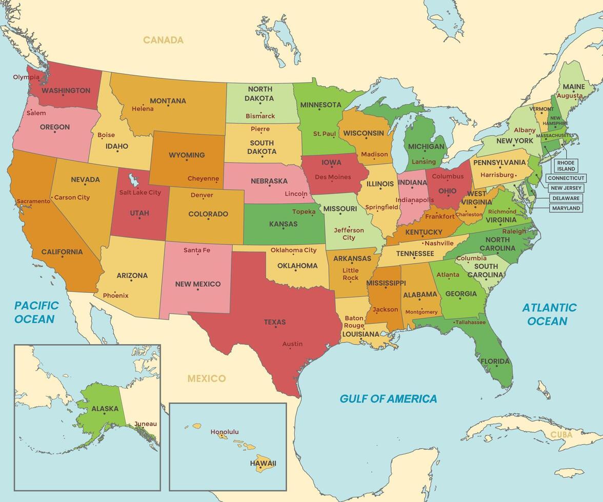 Gulf of America Country Map of the USA vector