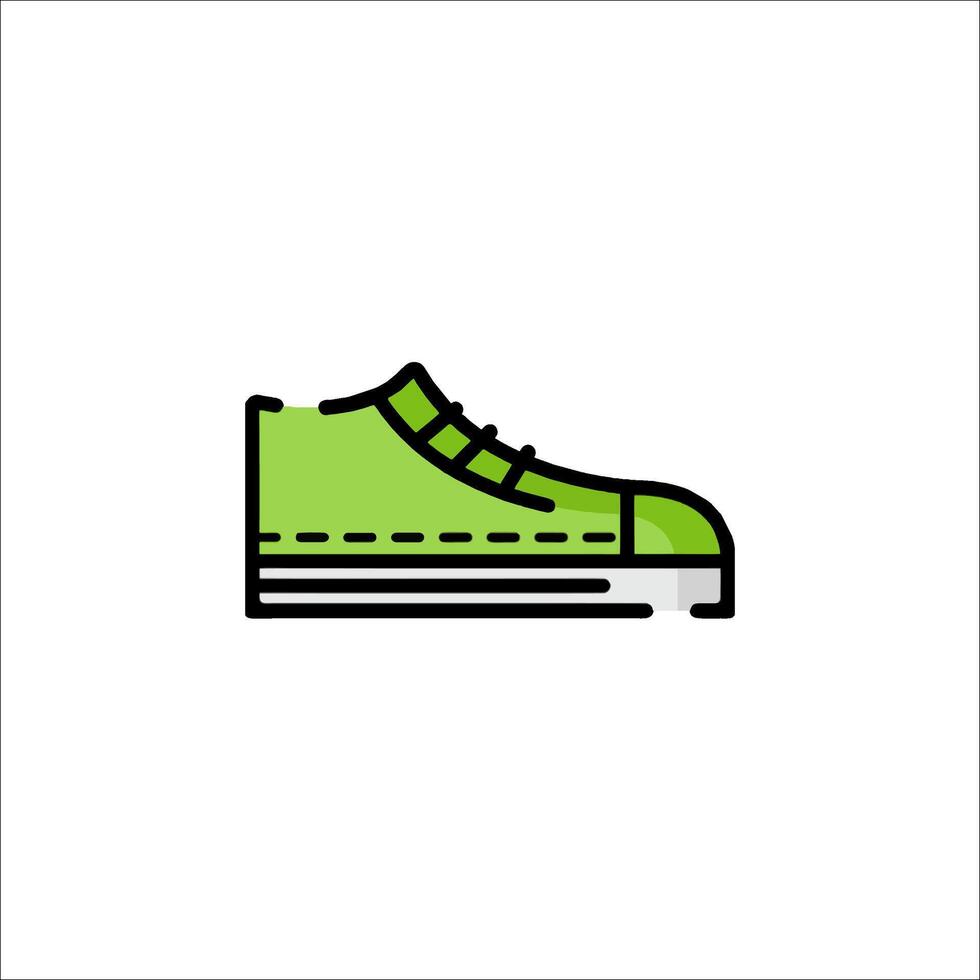 A green shoe icon on a white background vector