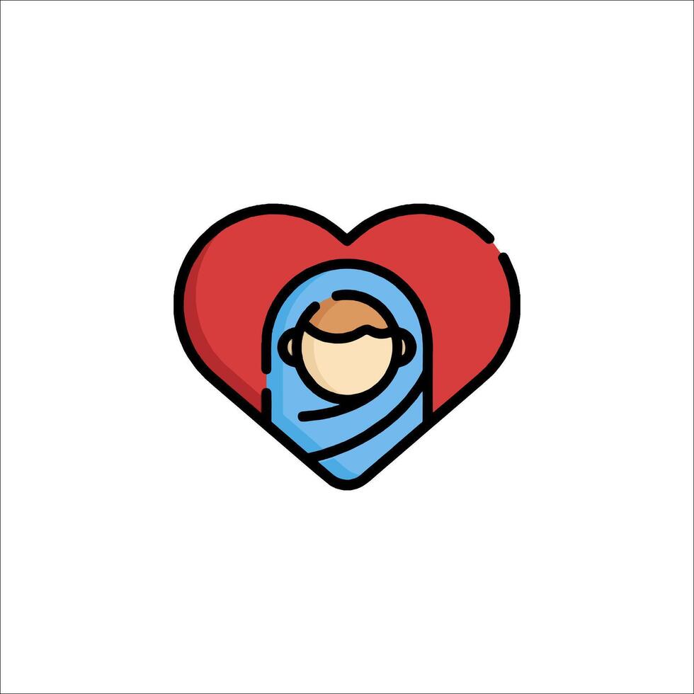 A woman in a blue scarf is in the shape of a heart vector