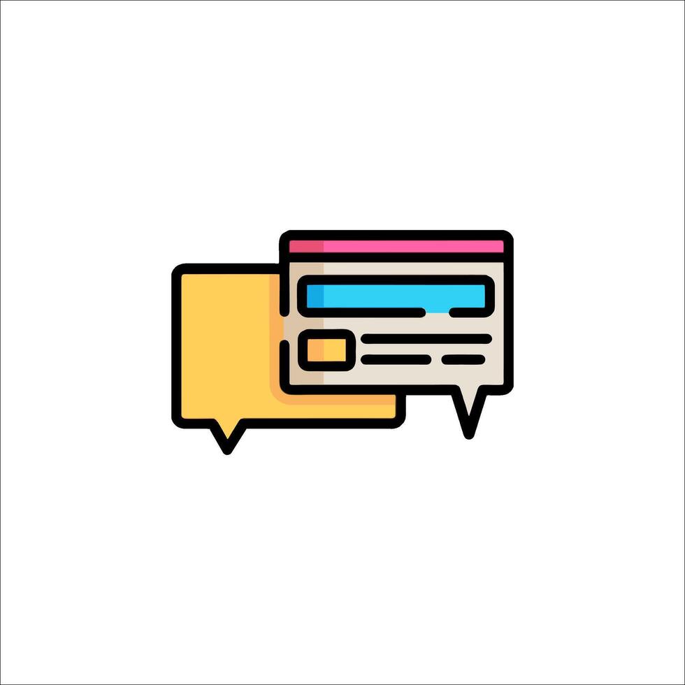 A chat box icon with a message on it vector