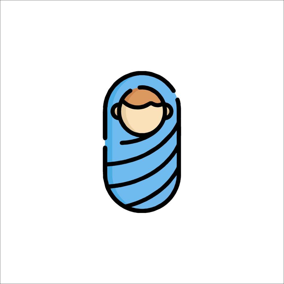 A baby wrapped in a blanket icon vector