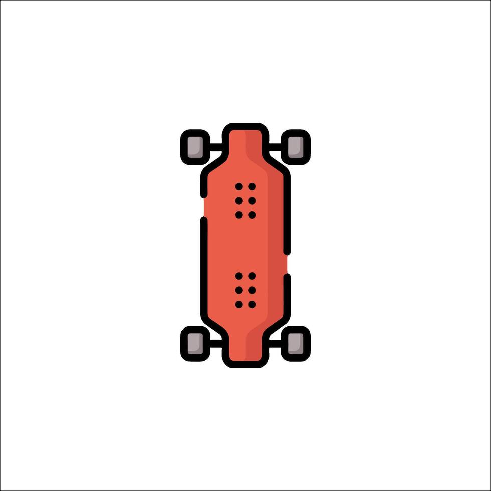 A red skateboard icon on a white background vector