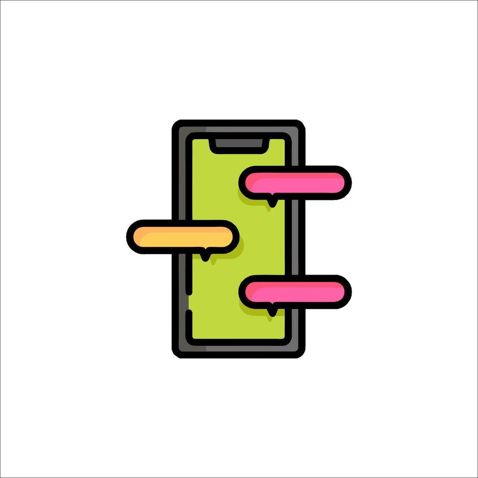 A phone with a chat bubble icon vector