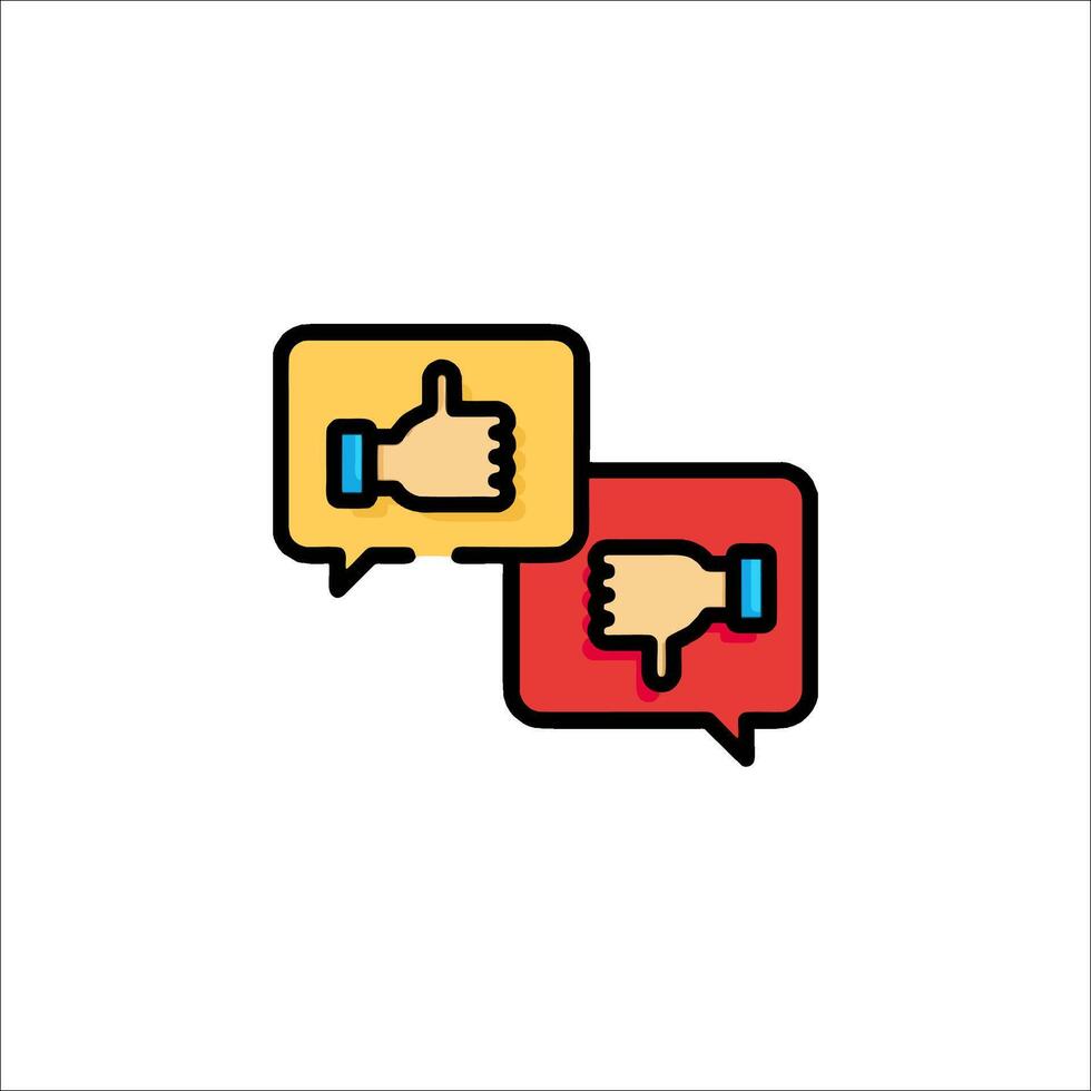 Two thumbs up icons with speech bubbles vector
