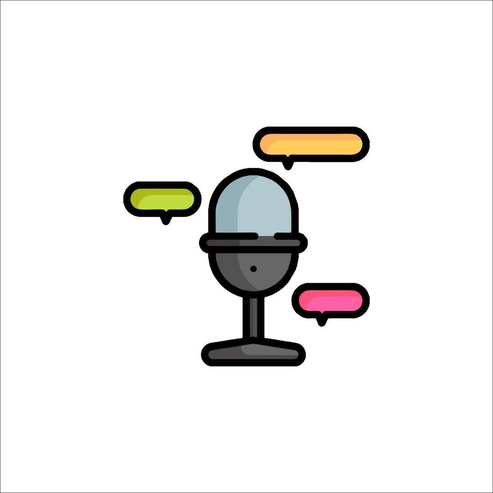 A microphone with speech bubbles on it vector