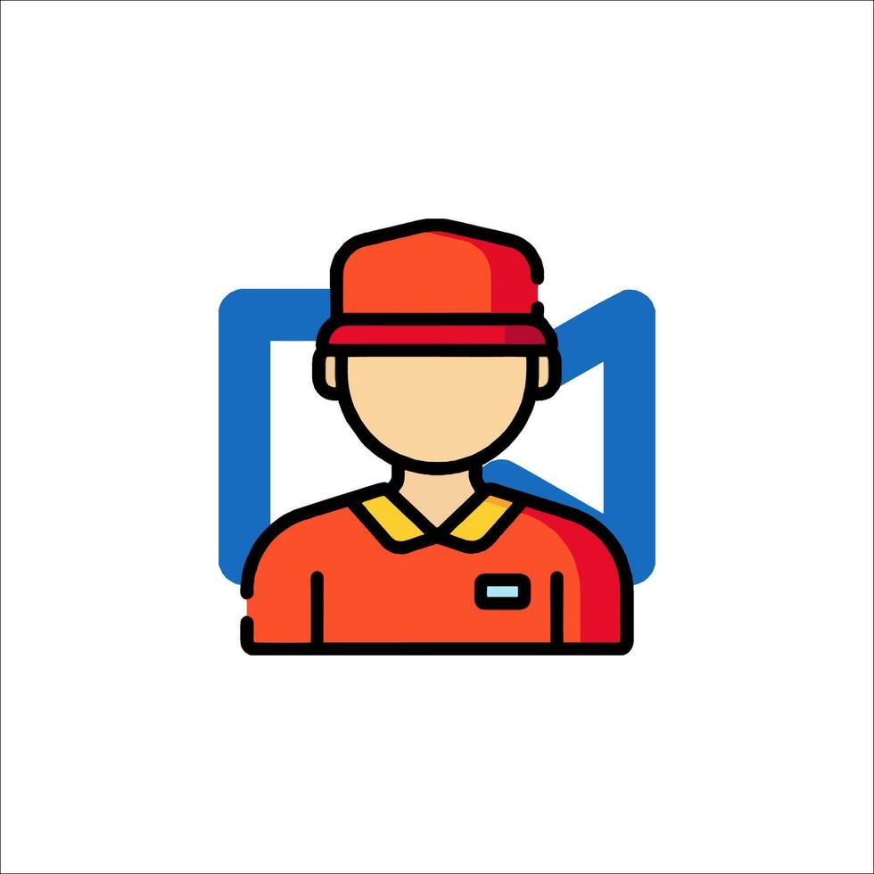 A man in a red cap and red shirt vector