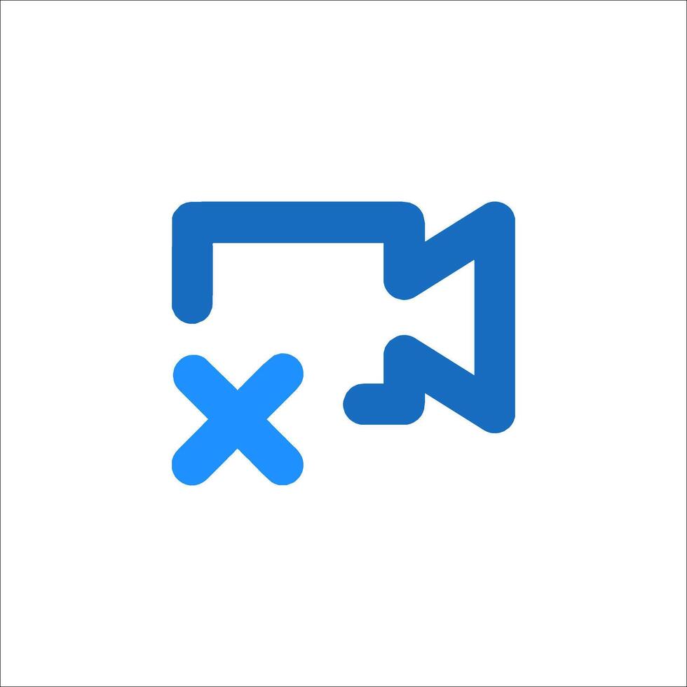A blue x icon on a white background vector