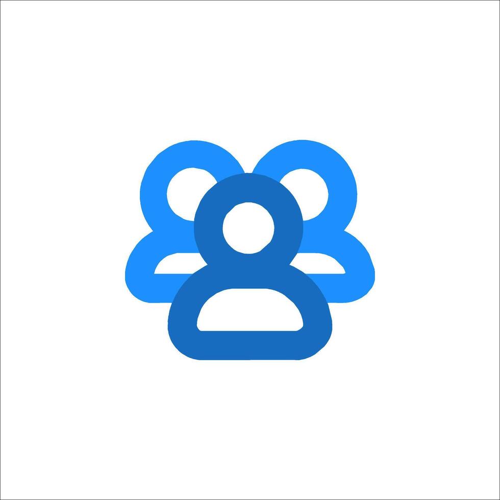 A group of people in a circle with a blue icon vector