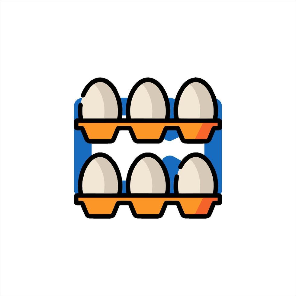 Eggs in a carton icon vector