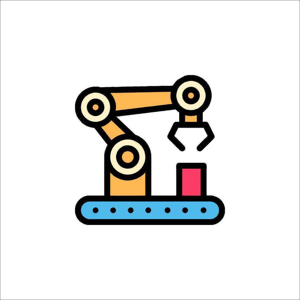 A robot is working on a machine vector