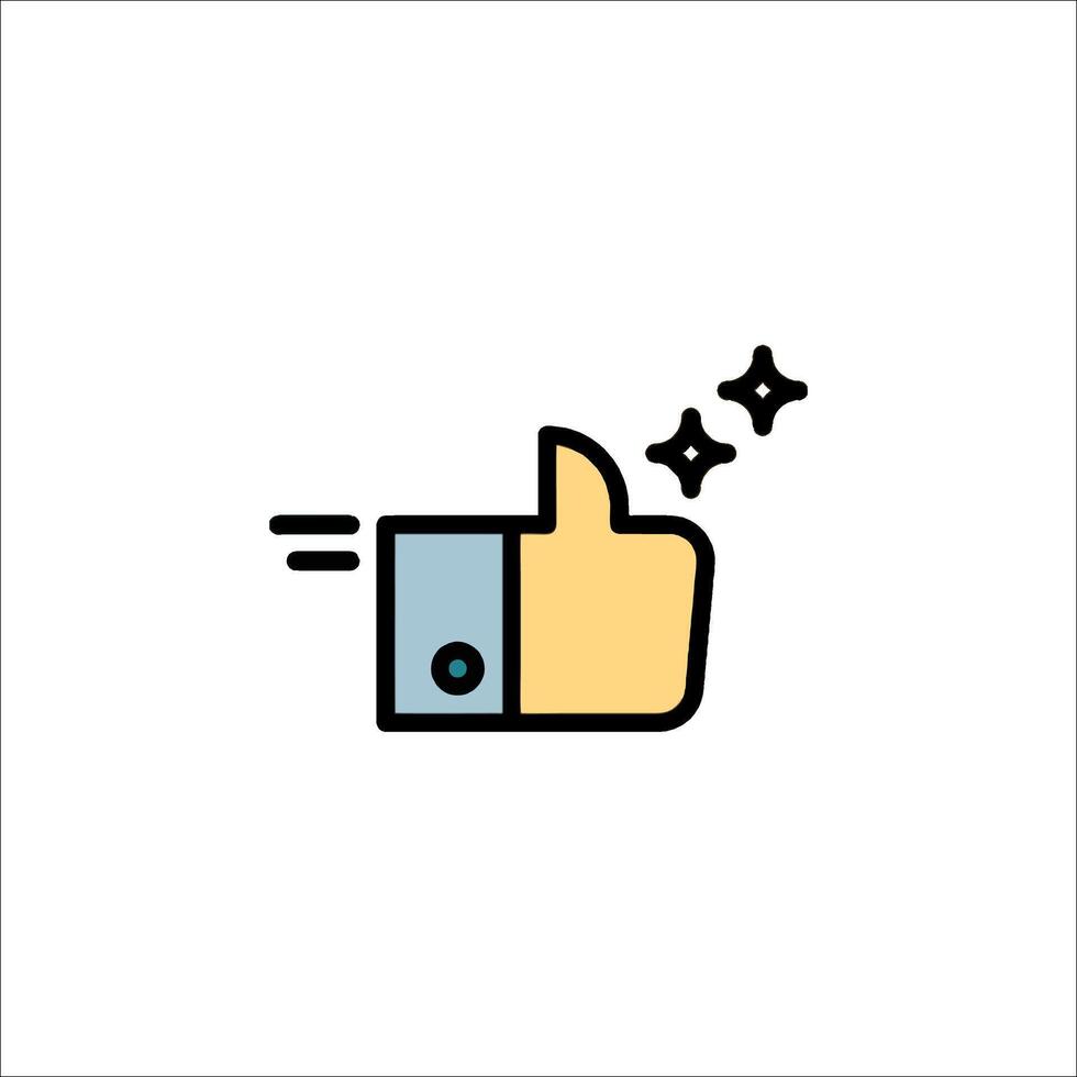 A thumbs up icon with a star on it vector