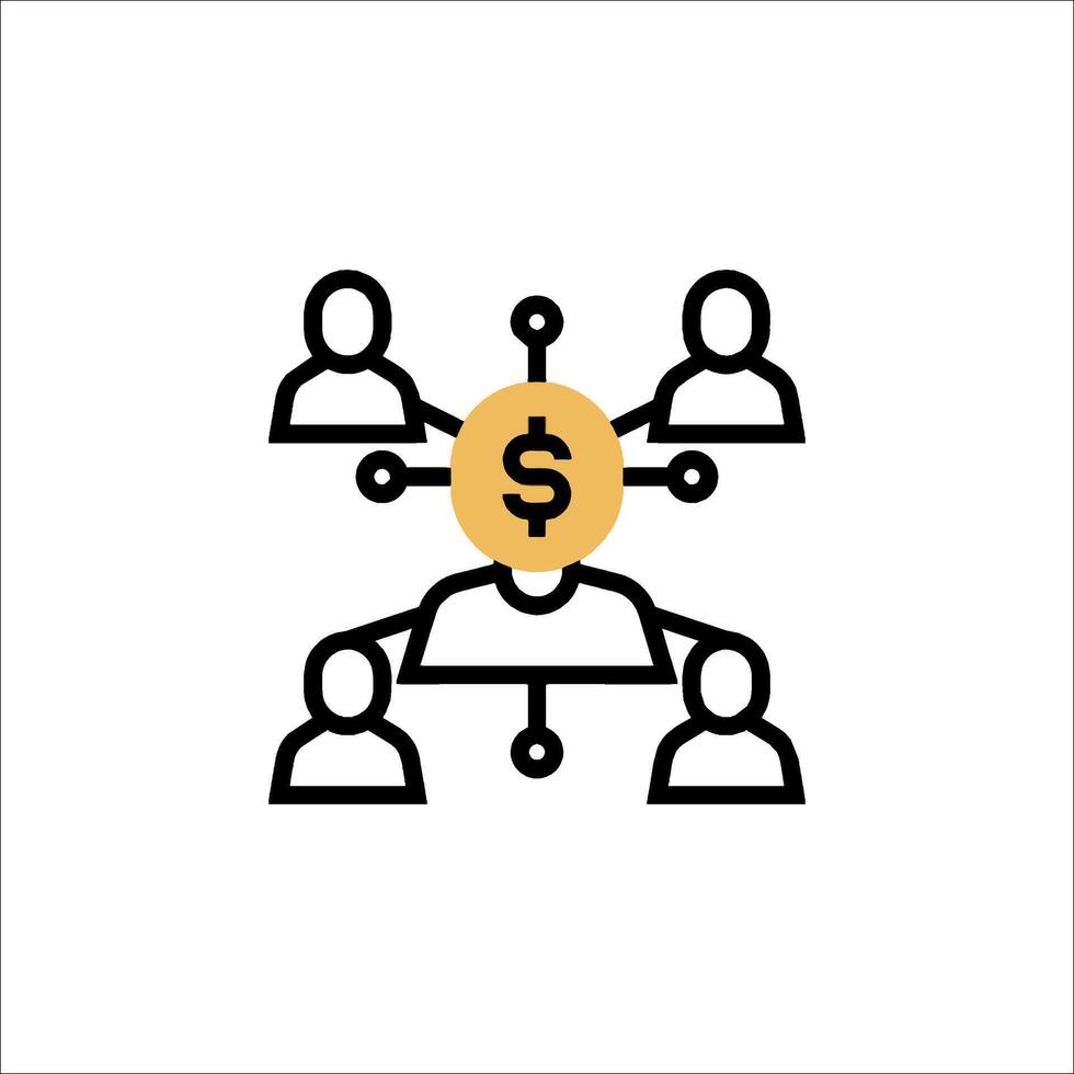 A group of people with a dollar sign on top of them vector