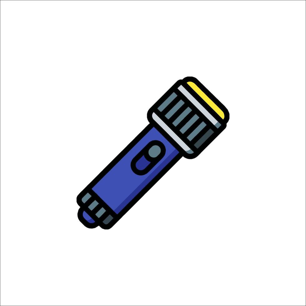 A blue flashlight icon on a white background vector