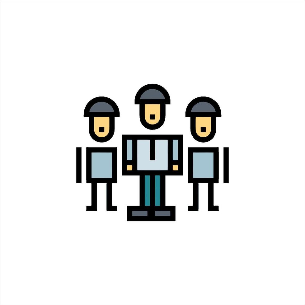 Three people standing in front of a white background vector
