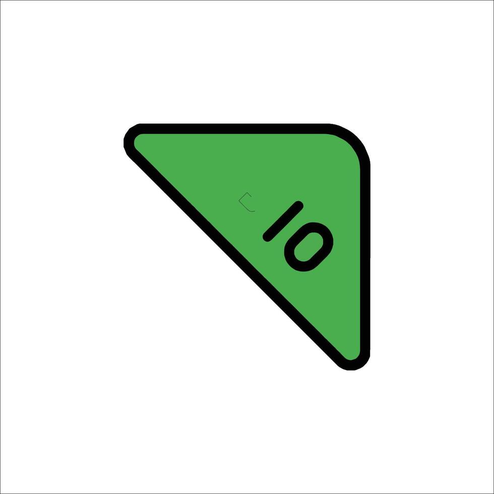 A green triangle with the number 10 on it vector