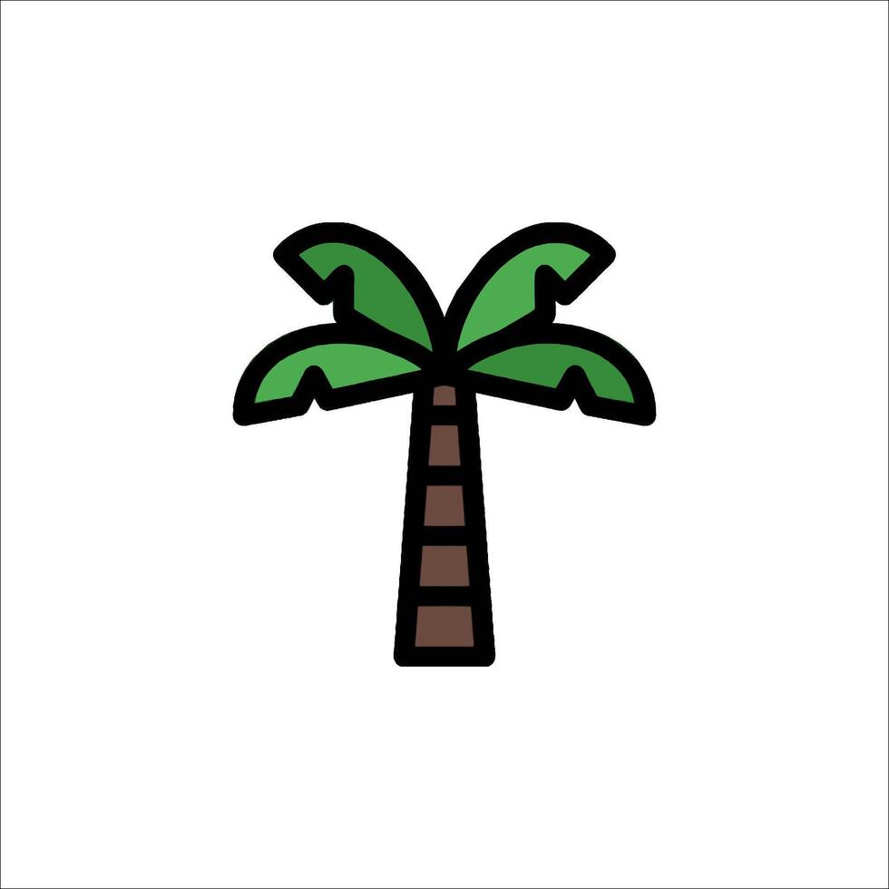 A palm tree icon in a flat style vector