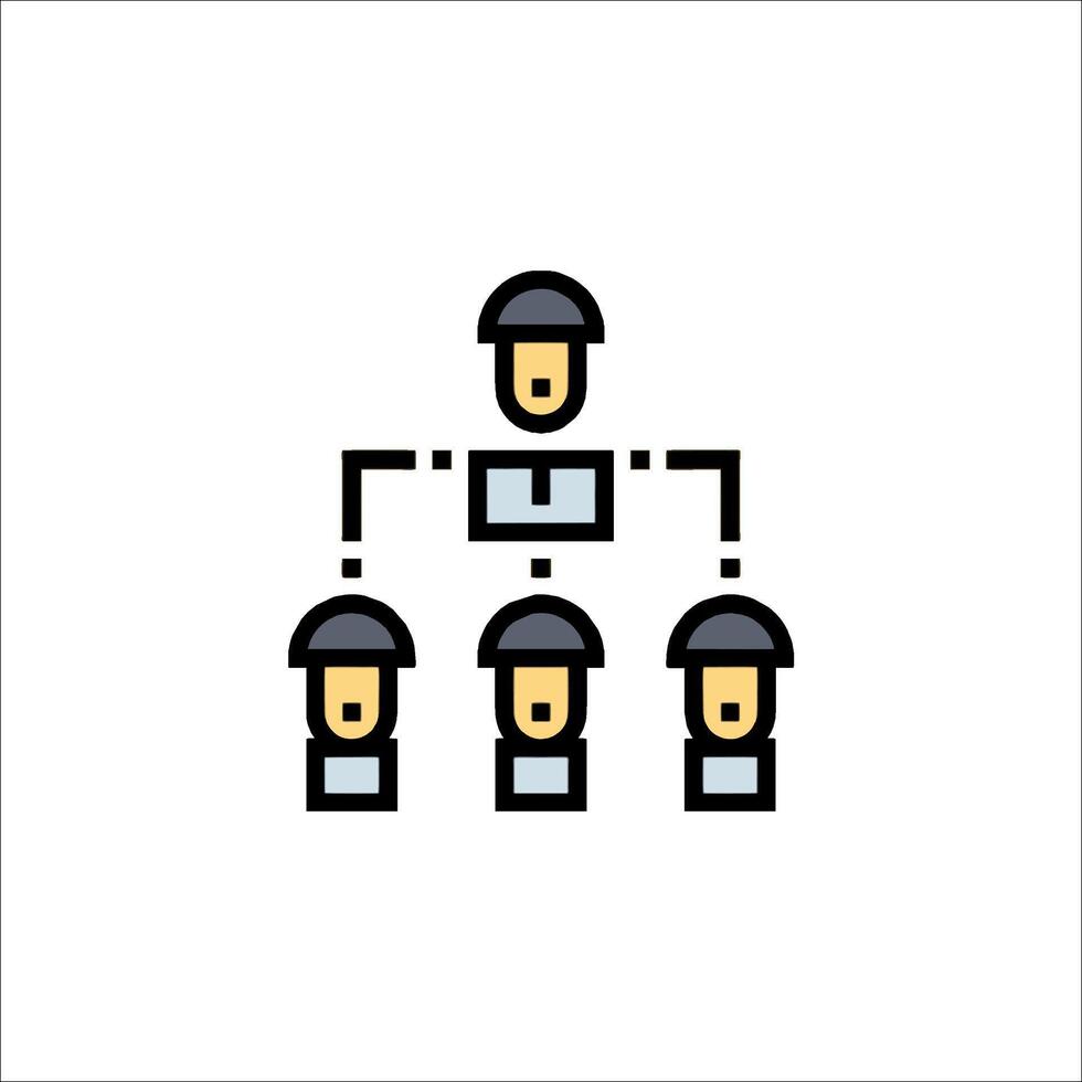 A group of people in a line with a hat on top vector