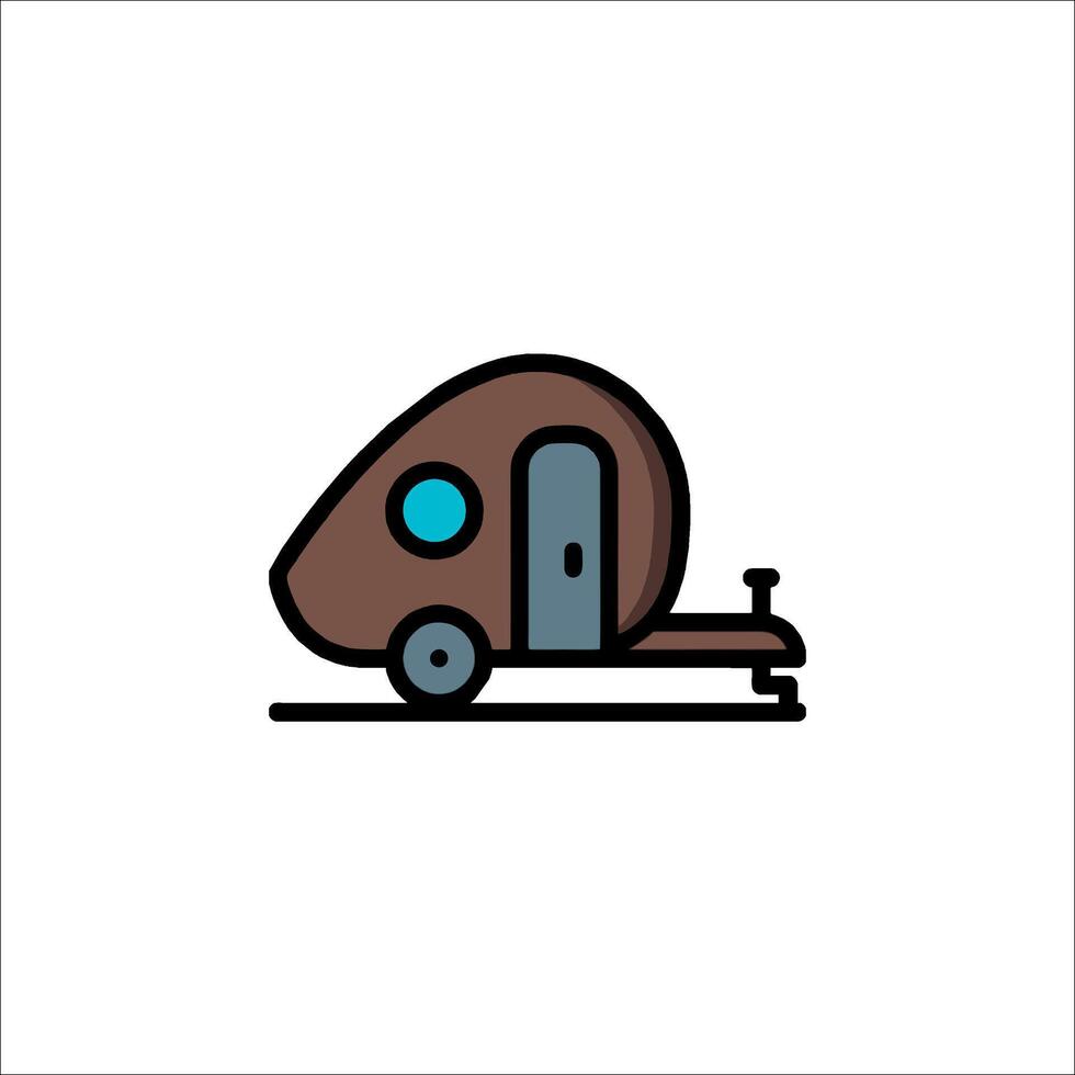 A small camper trailer icon on a white background vector