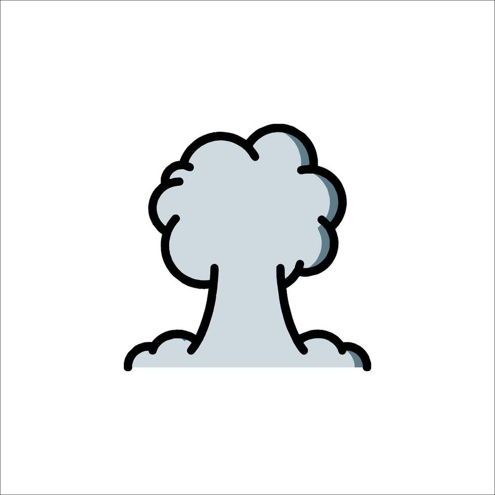 A cartoon cloud with a mushroom cloud on top vector