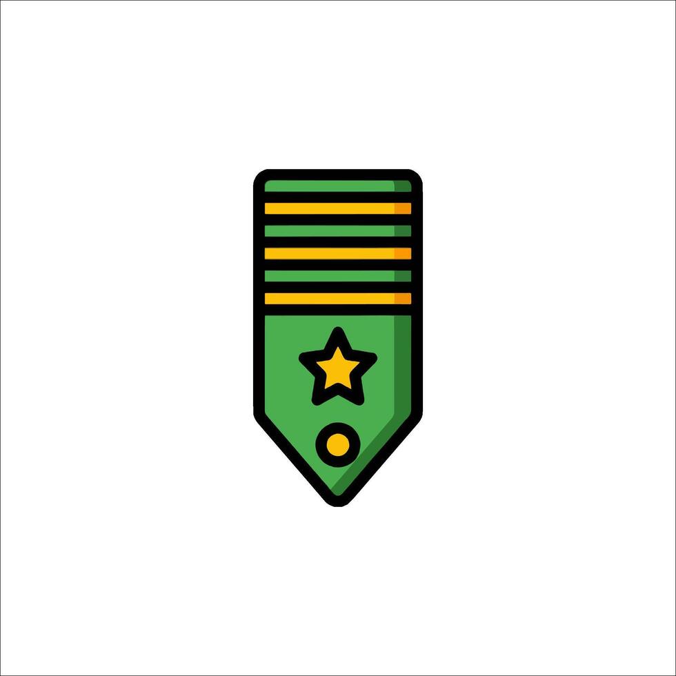 A green and yellow star on a green ribbon vector