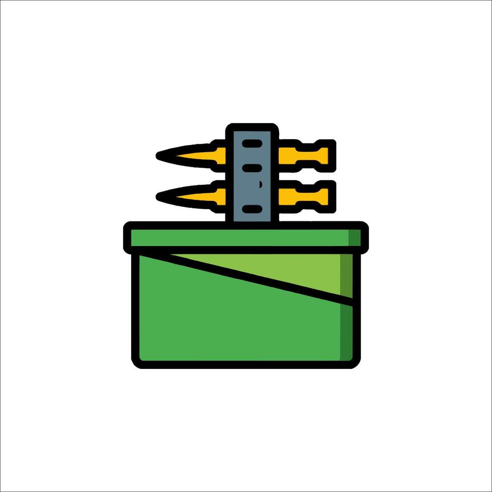 A green box with two knives inside vector