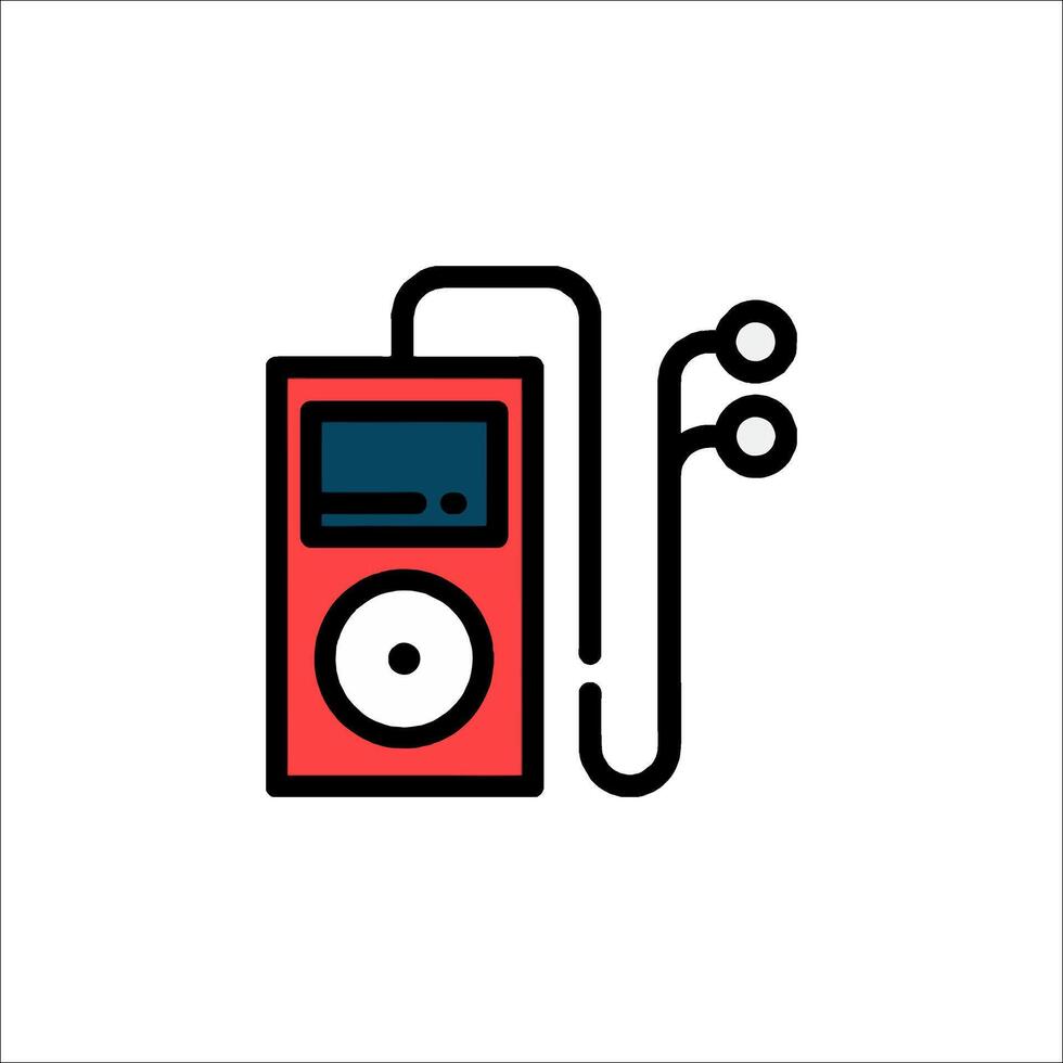 A red mp3 player icon on a white background vector