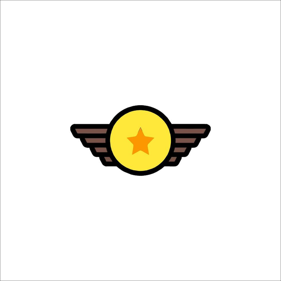 A yellow star with wings on a white background vector